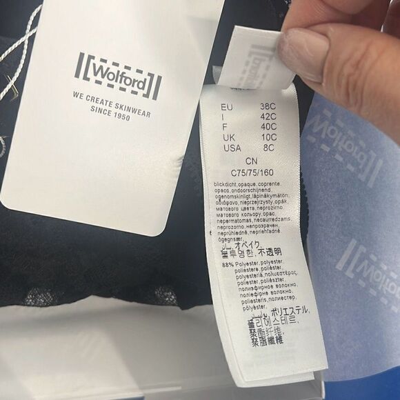 NWT Wolford Esmeralda String Body Black 8 C-cup - Picture 14 of 16